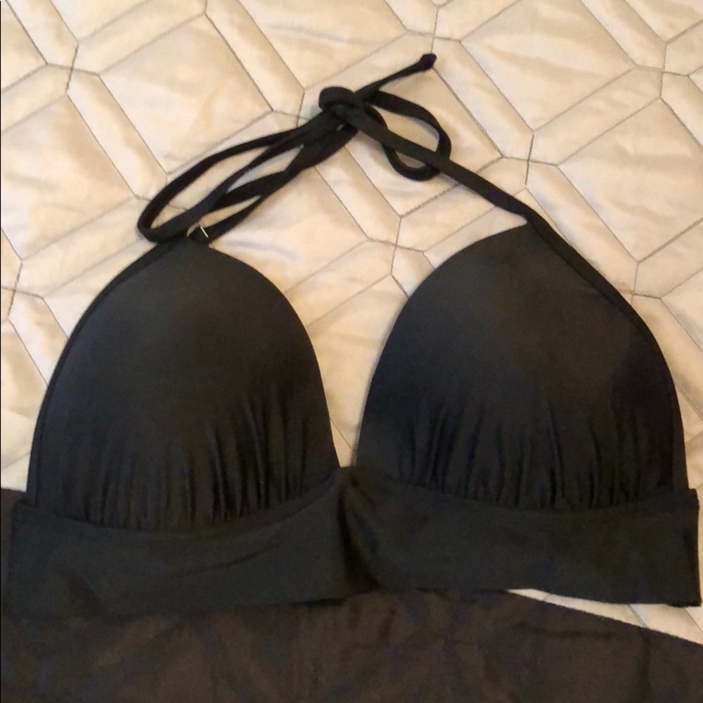 Black halter bikini top